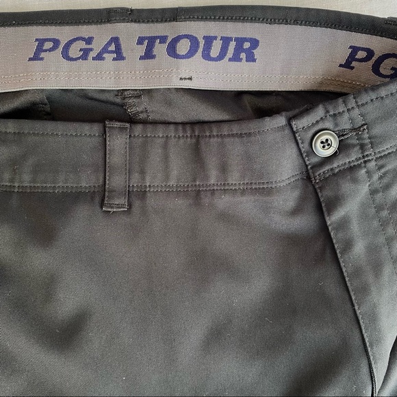 PGA Tour Mens Flat Front Black Golf Shorts in a Size 40 Waist - Picture 6 of 10